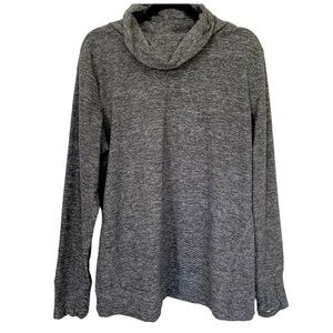 TEK GEAR Women’s Pullover Sweatshirt Gray Cozy Cowl Neck Thumbholes Soft SIZE XL